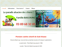 Tablet Screenshot of pensioncaninesudalsace.fr